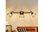 Zmh Luci Da Parete Nere Lampada Da Parete Per Interni Faretto Da Corridoio Lampada Da Parete Orientabile 350° 3 Fiamme E14 Faretto Da Parete In Metallo Per Corridoio (Senza Lampadina)