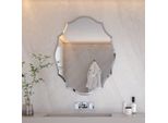 Vrygle Specchio Da Parete Asimmetrico In Vetro Argento 63×81 Cm, Specchio Moderno Decorativo Asimmetrico Per Soggiorno E Camera Da Letto