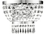 Mozart Applique In Ferro E Ottone Cromato Con Strass 2 Luci .27 P.14 BL189-AP2-CR