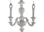 Leonardo Applique In Legno Bianco Shabby 2 Luci .29 P.19 BL180-AP2-BCO