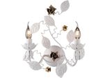 Bella Applique In Ferro Laccato Bianco Shabby 2 Luci .37 P.21 BL196-AP2-BCO