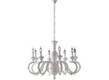 Fiorenza Lampadario In Legno Bianco Shabby 8 Luci 125 Ø93 BL172-8-BCO