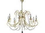 Magda Lampadario In Ferro Dorato 8 Luci 118 Ø74 BL146-8-OR
