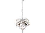 Bella Lampadario In Ferro Laccato Bianco Shabby 3 Luci 113 Ø49 BL196-3-BCO