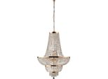 Mozart Lampadario In Ferro E Ottone Dorato Con Strass 10 Luci 155 Ø65 BL189-10-OR
