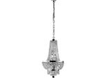 Mozart Lampadario In Ferro E Ottone Cromato Con Strass 5 Luci 130 Ø35 BL189-5-CR