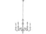Leonardo Lampadario In Legno Bianco Shabby 5 Luci 117 Ø53 BL180-5-BCO