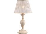 Fiorenza Lume In Legno Avorio E Oro 1 Luce Con Paralume Dm.35 H.62 Ø35 BL172-LM-AV