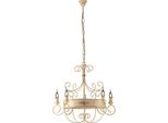 Baltimora Lampadario In Ferro Laccato Avorio Decape 5 Luci 120 Ø60 BL183-5-AV
