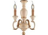 Fiorenza Applique In Legno Avorio E Foglia Oro 2 Luci .18 P.16 BL172-AP2-AV