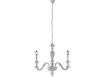 Leonardo Lampadario In Legno Bianco Shabby 3 Luci 117 Ø43 BL180-3-BCO