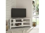 Decortie Thales Moderno Mobile Tv Angolare Centro Multimediale Angolo Tv Bianco 110 X 36 X 45 Cm