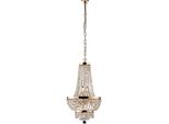 Mozart Lampadario In Ferro E Ottone Dorato Con Strass 5 Luc 130 Ø35 BL189-5-OR