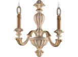 Leonardo Applique In Legno Avorio E Foglia Oro 2 Luci .29 P.19 BL180-AP2-AV