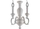 Fiorenza Applique In Legno Bianco Shabby 2 Luci .18 P.16 BL172-AP2-BCO