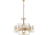Baltimora Lampadario In Ferro Laccato Avorio Decape 8 Luci 126 Ø76 BL183-8-AV