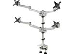 Speaka Professional SP-1624824 Supporto Da Tavolo Girevole A 4 Vie Per Monitor 25,4 Cm (10) - 68,6 Cm (27) Argento-Nero