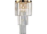 Schubert Applique In Ferro E Ottone Dorato Con Strasss 2 Luci .25 P.13 BL272-AP2-OR