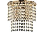 Wagner Applique In Ferro E Ottone Dorato Con Strass 2 Luci .14 P.21 BL266-AP2-OR