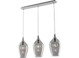 Ares Binario In Ferro Con Vetri Grigio Pyrex 3 Luci L.75 X 10 BL273-BIN3-GR
