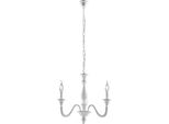Lucca Lampadario In Legno Bianco Shabby 3 Luci 108 Ø41 BL271-3-BCO