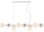 Adrian Sospensione In Ferro Laccato Bianco E Cromo 8 Luci L.121 X 30 BL278-8-BCO
