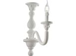Lucca Applique In Legno Bianco Shabby 1 Luce .13 P.26 BL271-AP1-BCO