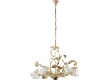 Cesto Lampadario In Ferro Laccato Avorio Decape 5 Luci 142 Ø65 BL274-5-AV