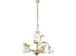 Cesto Lampadario In Ferro Laccato Avorio Decape 3 Luci 104 Ø59 BL274-3-AV