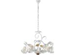 Cesto Lampadario In Ferro Laccato Bianco Shabby 5 Luci 142 Ø65 BL274-5-BCO