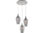 Ares Sospensione In Ferro Con Vetri Grigio Pyrex 3 Luci 141 Ø50 BL273-S3-GR