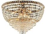Wagner Plafoniera In Ferro E Ottone Dorato Con Strass 6 Luci H.38 Ø52 BL266-PL6-OR