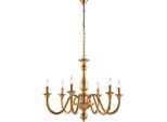 Lucca Lampadario In Legno Oro Antico 6 Luci 129 Ø86 BL271-6-OR