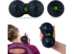 Palla + Palla Per Massaggio Doppia - Set - NS-997 Nero E Blu