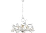 Cesto Lampadario In Ferro Laccato Bianco Shabby 8 Luci 112 Ø85 BL274-8-BCO