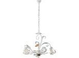 Cesto Lampadario In Ferro Laccato Bianco Shabby 3 Luci 104 Ø59 BL274-3-BCO