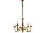 Lucca Lampadario In Legno Oro Antico 5 Luci 116 Ø62 BL271-5-OR