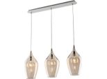 Ares Binario In Ferro Con Vetri Ambra Pyrex 3 Luci L.75 X 10 BL273-BIN3-AM