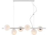 Adrian Sospensione In Ferro Laccato Bianco E Cromo 6 Luci L.101 X 30 BL278-6-BCO