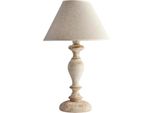 Cascina Lume In Legno Bianco E Tortora 1 Luce Con Paralume Dm.35 H.57 Ø35 BL265-LM-BT