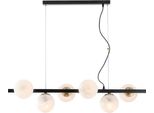 Adrian Sospensione In Ferro Laccato Nero E Bronzato 6 Luci L.101 X 30 BL278-6-NR