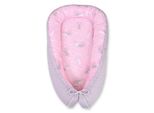 Coperta Premium Bobono Double-Face Per Coccole - Coniglietti Rosa/Grigio