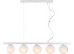 Adrian Sospensione In Ferro Laccato Bianco E Cromo 5 Luci L.101 X 14 BL278-5-BCO
