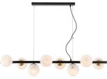 Adrian Sospensione In Ferro Laccato Nero E Bronzato 8 Luci L.121 X 30 BL278-8-NR