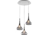 Nemesi Sospensione In Ferro Con Vetri Grigio Pyrex 3 Luci 141 Ø50 BL280-S3-GR