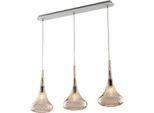 Nemesi Binario In Ferro Con Vetri Ambra Pyrex 3 Luci L.75 X 10 BL280-BIN3-AM
