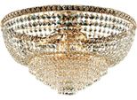 Wagner Plafoniera In Ferro E Ottone Dorato Con Strass 8 Luci H.40 Ø62 BL266-PL8-OR