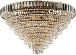 Vladimir Plafoniera In Ferro E Ottone Dorato Con Strass 8 Luci H.43 Ø62 BL263-PL8-OR