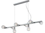 Fabian Sospensione In Ferro Laccato Bianco E Argento 8 Luci L.121 X 16 BL293-8-ARG