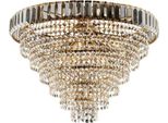 Vladimir Plafoniera In Ferro E Ottone Dorato Con Strass 6 Luci H.40 Ø51 BL263-PL6-OR